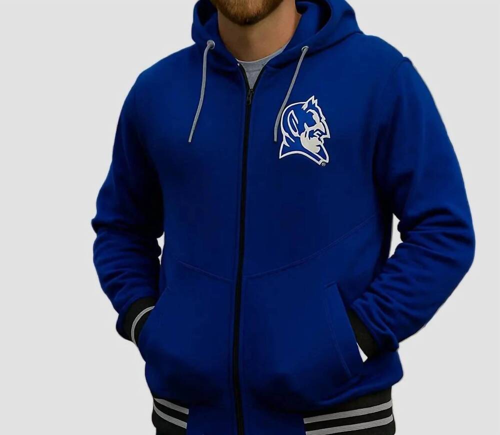 NEW TURNOVERS INC duke devils zip up sweatshirt in dark blue